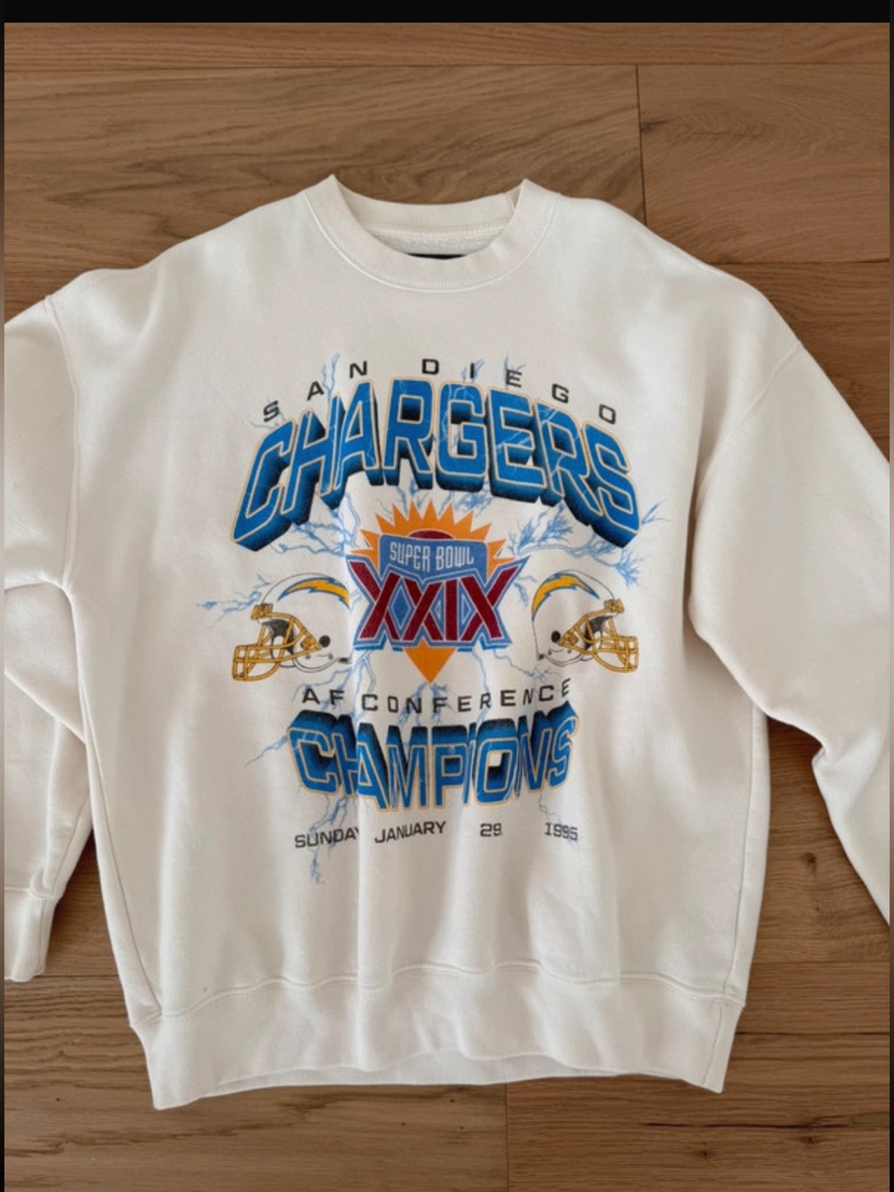 Abercrombie & Fitch SD Chargers Super Bowl XXIX Champions Crewneck Sweatshirt